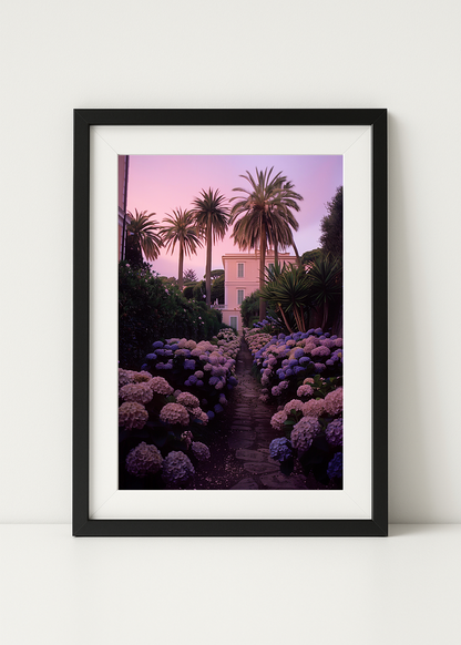 En bädd av hortensior